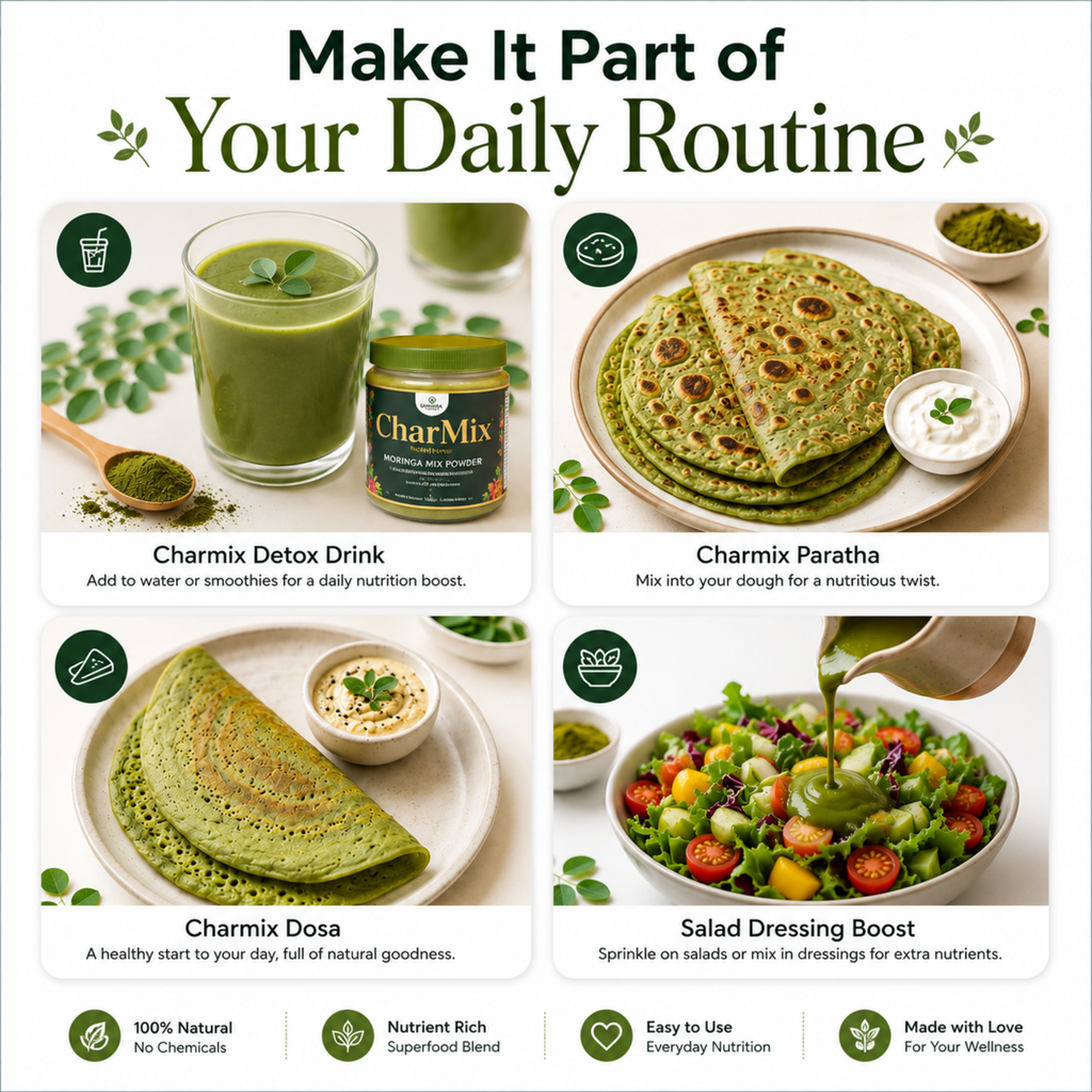 CHARMIX- Moringa Mix Powder - 4 Herb Blend for Hair & Skin