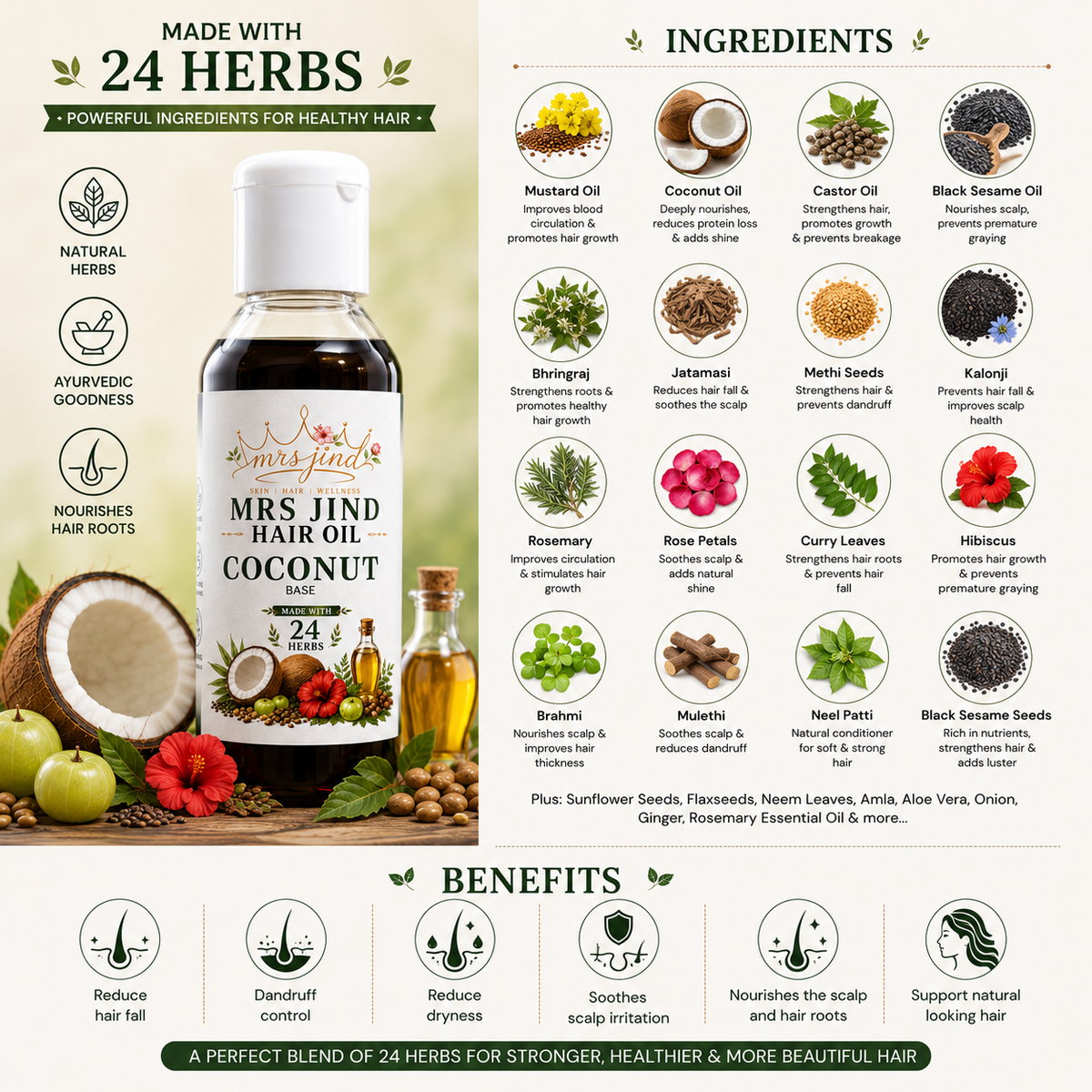MRSJIND Ayurvedic Hair Oil 100 ml