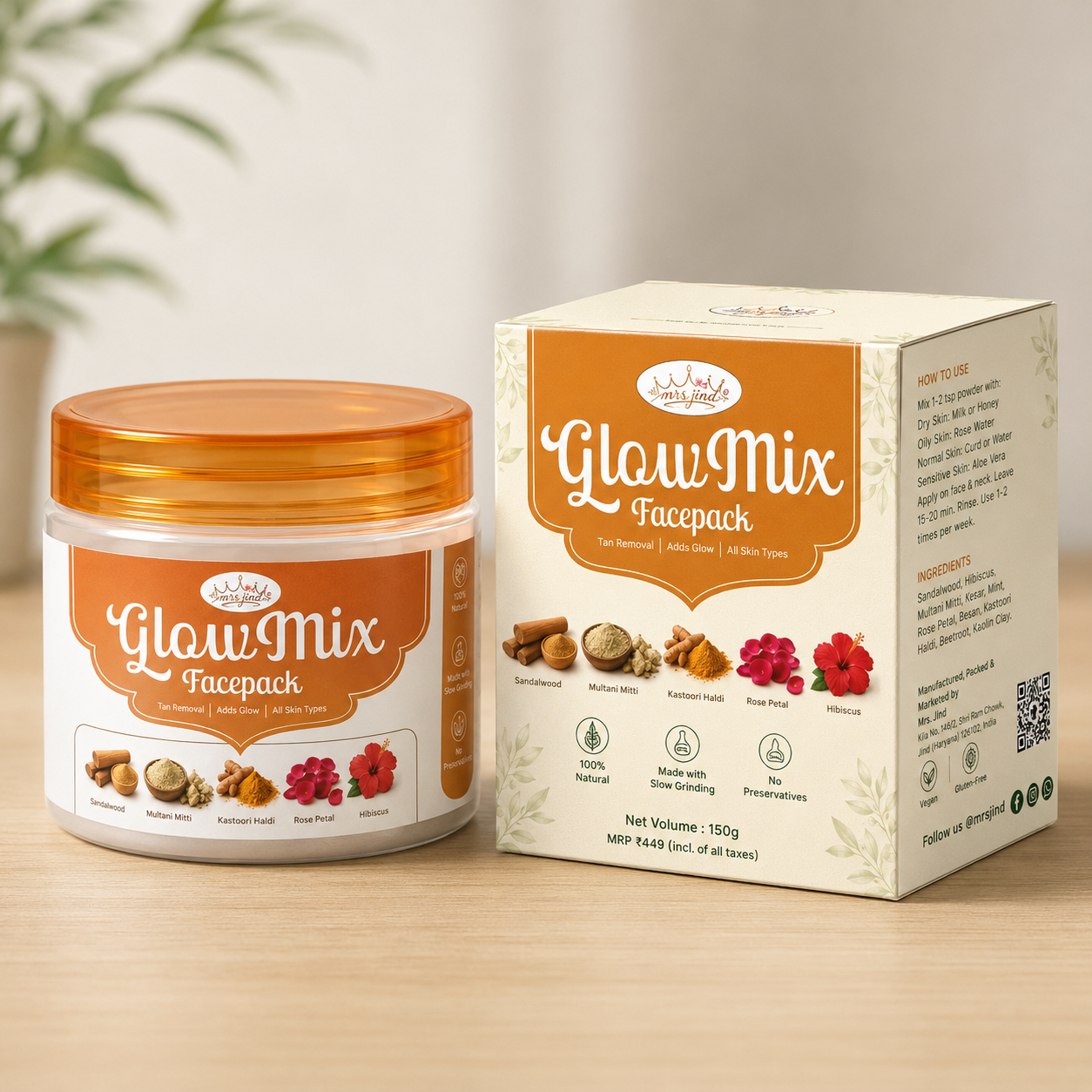 Ayurvedic Face Pack Powder - Glowing, Clear & Blemish-Free Skin